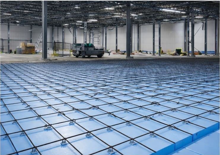 High-quality XPS insulation materials displayed in modern warehouse setting, showcasing product reliability